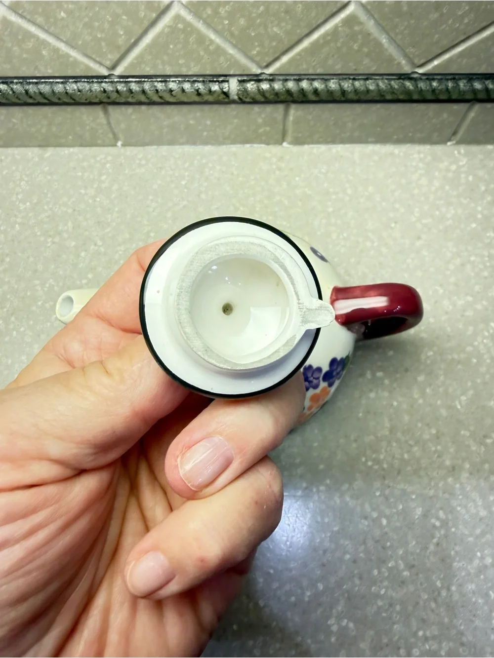 Oneida Strawberry Plaid Creamer Pot